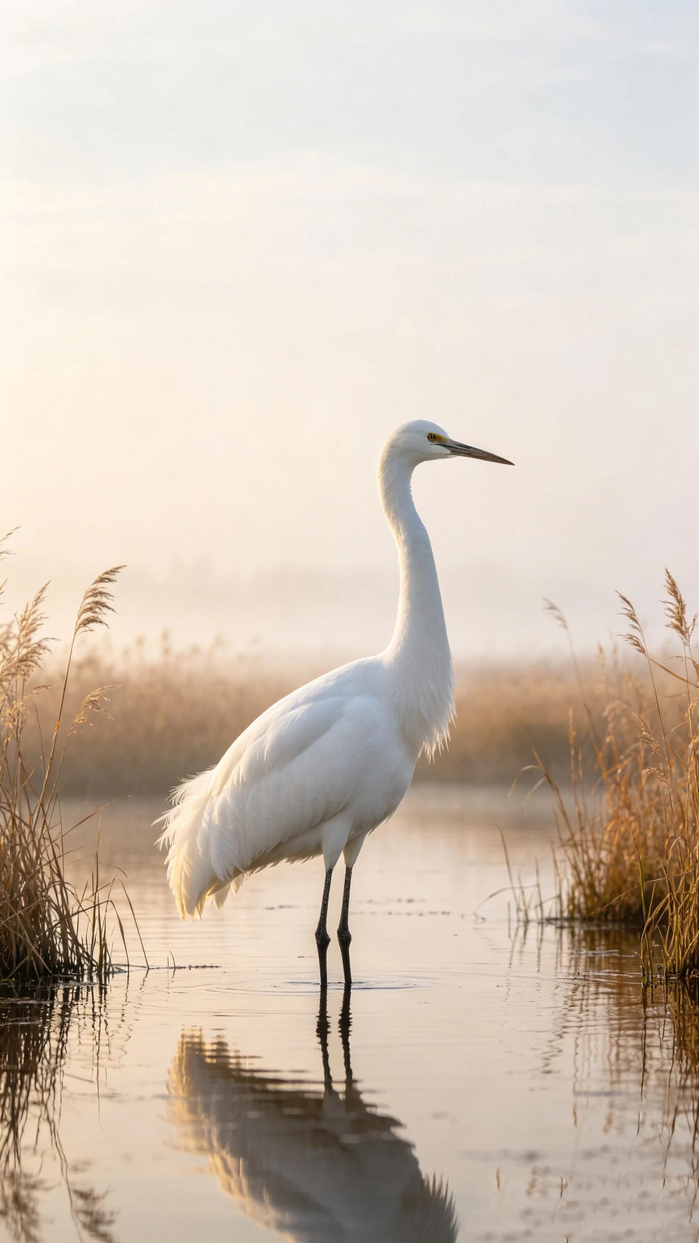 Elegant White Egret